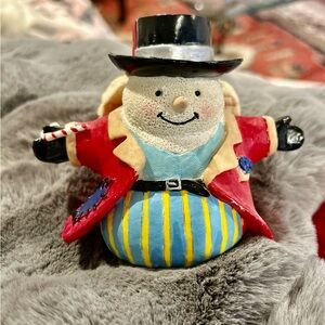 Colorful Snowman angel candle holder Figurine